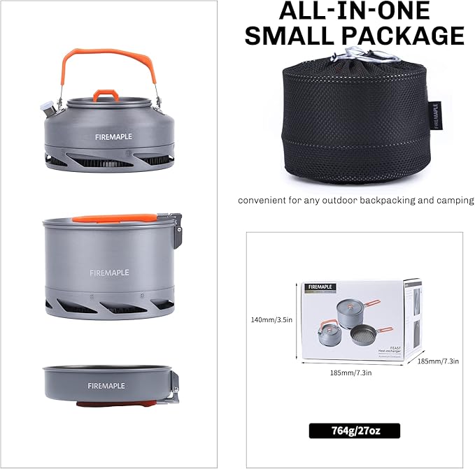 Fire-Maple Feast 4 Piece Camping Cookware Cookware Cookware Kit Outdoor Cookware Set with Pots