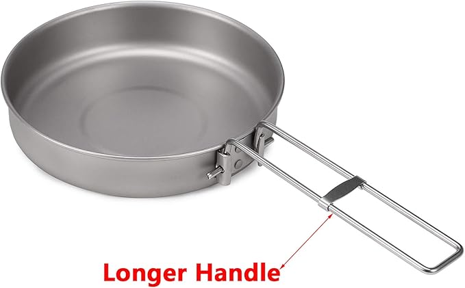 Lixada Ultralight Titanium Frypan Outdoor Camping Hiking Picnic Cooking Frying Pan 750/1000ML