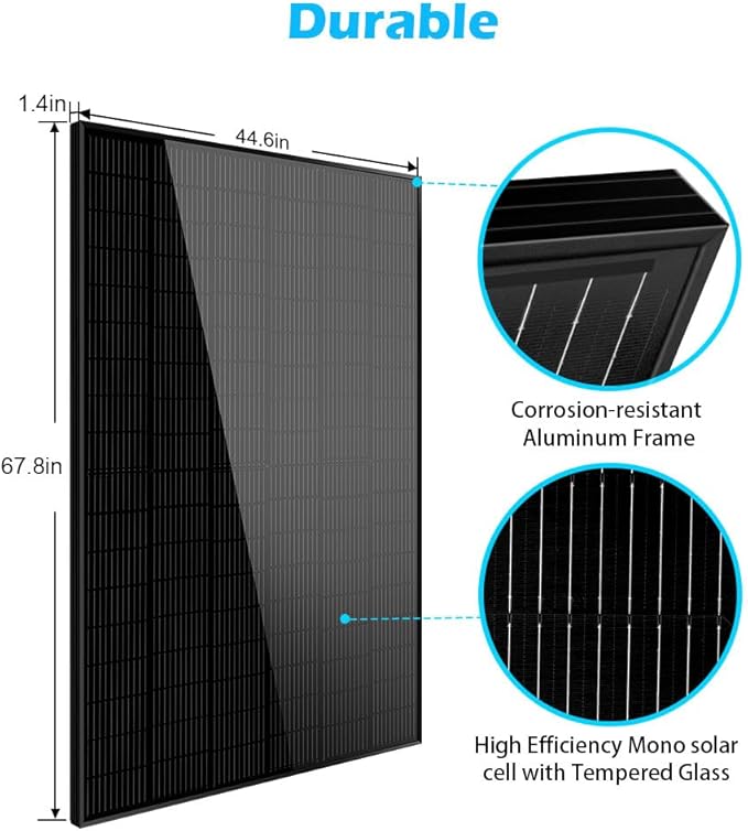 SUNGOLDPOWER UL61730 6pcs 415W Monocrystalline Solar Panel,Grade A Cell, IP68 MC4,Charging