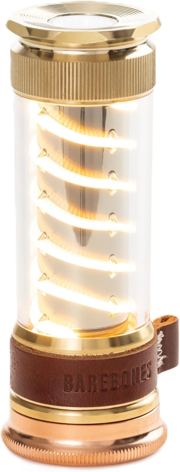 Barebones Edison Light Stick ??Brass, USB Rechargeable LED Lantern and Flashlight with 7 Modes, 40+