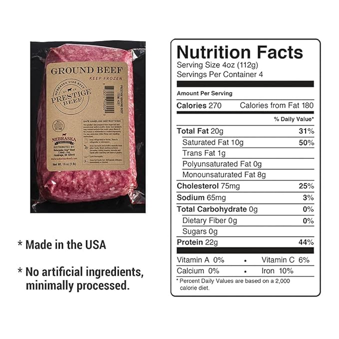 Nebraska Star Beef Angus Ground Beef (10-1lb packages) -Prestige, ground beef, frozen hamburger