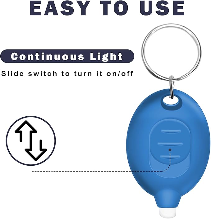 Mini LED Blue Light Keychain Flashlight, 12 Lumens Small Portable Pocket Torch, Ultra Bright Micro