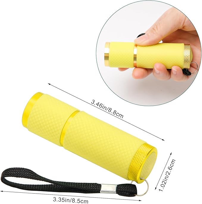 AHIER 9 LED Glow in The Dark Flashlights, Rubber Coated Small Flashlights with Straps, Portable