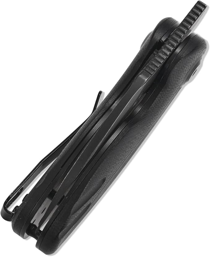 Sitivien ST153 Pocket Folding Knife,Sandvik 14C28N Black Stonewashed Blade with G10 Handle,Chinese