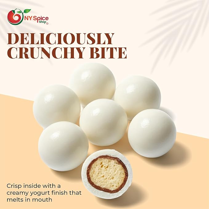 NY Spice Shop Jumbo Yogurt Chocolate Malt Balls Party Decorations - 8 Ounce Malted Milk Ball Candy