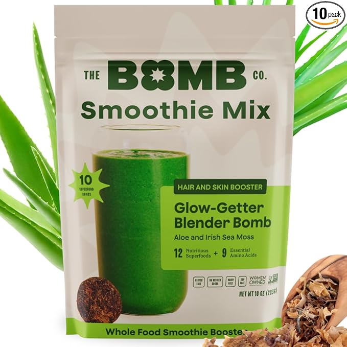 The Bomb Co. Blender Bomb, Glow Getter, Superfood Smoothie Supplement, Smoothie Mix with Flax