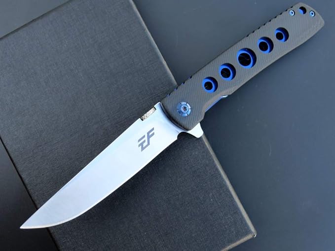 Eafengrow EF27 Folding knife, D2 Steel Blade Everyday Carry, Flipper Open, Liner Lock, G10 Handle