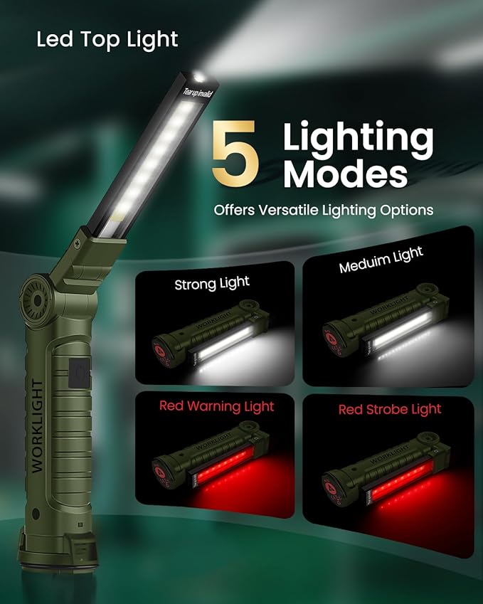 Coquimbo Tool Gifts for Men Him, Rechargeable LED Work Light Grill Light with Magnetic Base and