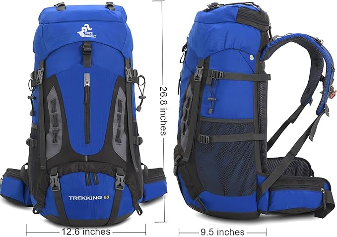 Bseash 60L Hiking Camping Backpack with Rain Cover, Waterproof Large Capacity Outdoor Sport Travel