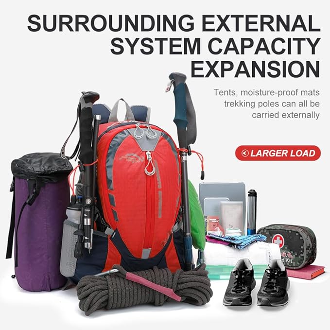 INOXTO Small Hiking Backpack with 2L Water Bladder and Waterproof Rain Cover, 25L Hydration Daypack