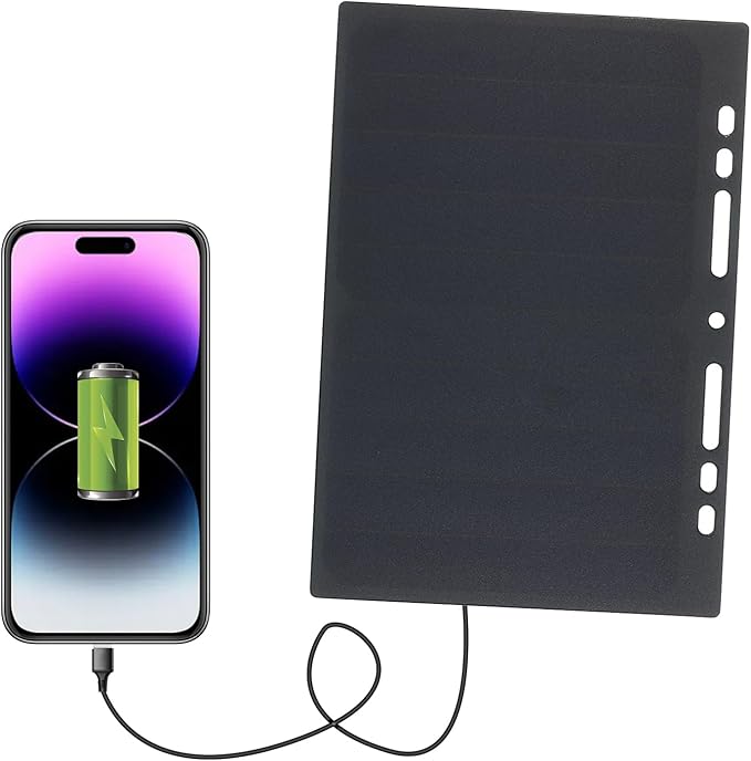Lixada Solar Panel Charger USB Port Portable High Power Paper Shaped Monocrystalline Silicon 10W