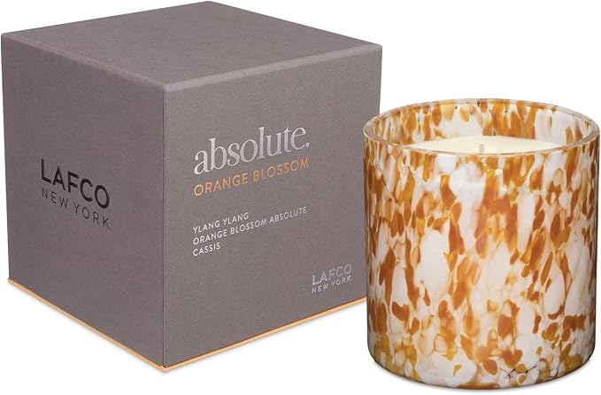 LAFCO New York Signature Candle, Orange Blossom - 15.5 oz - 90-Hour Burn Time - Reusable, Hand