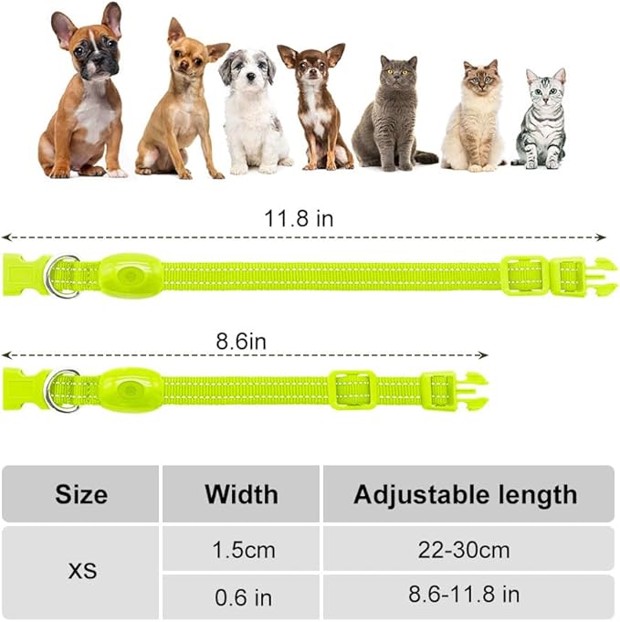 Light Up Dog Collar for Small Dogs - Rechargeable Puppy Collars Glow in The Dark LED Dog Collar