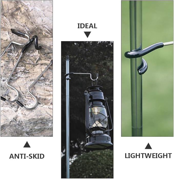 4Pcs Outdoor s lamp Hook Pole Mount Hooks, Black Pole Attachment Hanger, Multifunctional Camping
