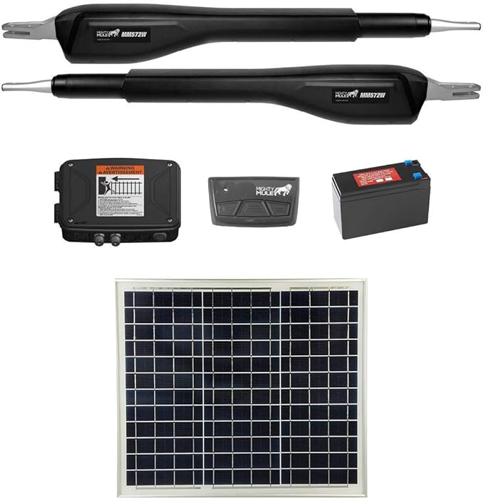 Mighty Mule MM572W Solar Package - Heavy Duty Dual Smart Gate Opener (30 Watt Solar Panel)