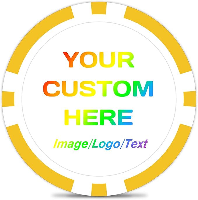 50-500 Custom Poker Chips, 11.5g Casino Size Clay Chips, Upload Your Image or Text for
