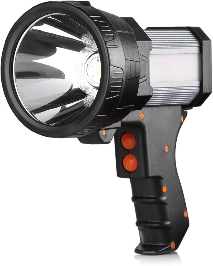 BUYSIGHT Rechargeable Spotlight,1000,000-Lumen Spot Lights Hand held Large Flashlight Handheld