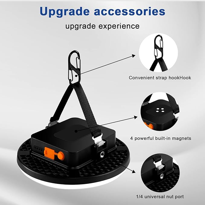 16500mAh 3000LM 4Color Flashlight Portable LED Camping Lantern Rechargeable Light 60W with Magnet