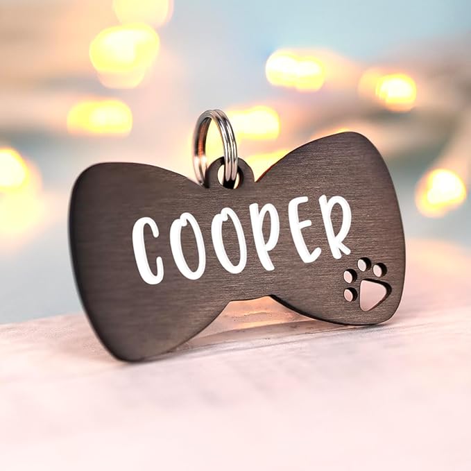 Ultra Joys Dog Tags Personalized for Pets - Hollow Paw Custom Pet ID Tag - Engraved Dog Tag for