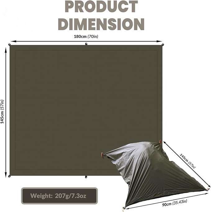 Onewind Ultralight Tent Footprint, Ground Backpack Rain Cover, Waterproof Bag Cover Picnic Sheet
