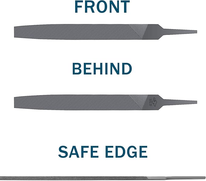 2P 6-inch Flat Medium Cut File Double Cut Teeth High Carbon Steel Hand File Single Cut Hardened