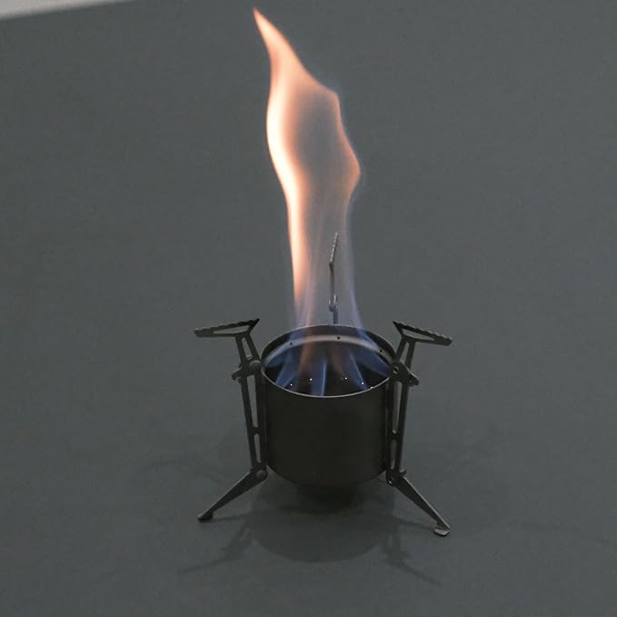 Titanium Backpacking Stove System, Cup/Portable Alcohol Stove/Foldable Spork -750ml Camping Combo