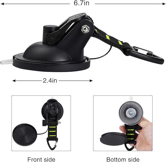 CONBOLA Suction Cups Hooks Heavy Duty Outdoor Car Camping Essentials 4 Pieces Upgraded Tie Down