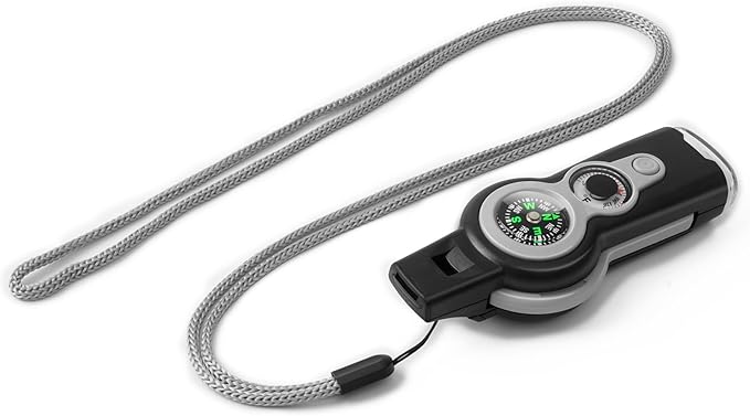 Emergency Survival Function Whistle, Outdoor Multifunctional Tool Safety Whistle with Lanyard