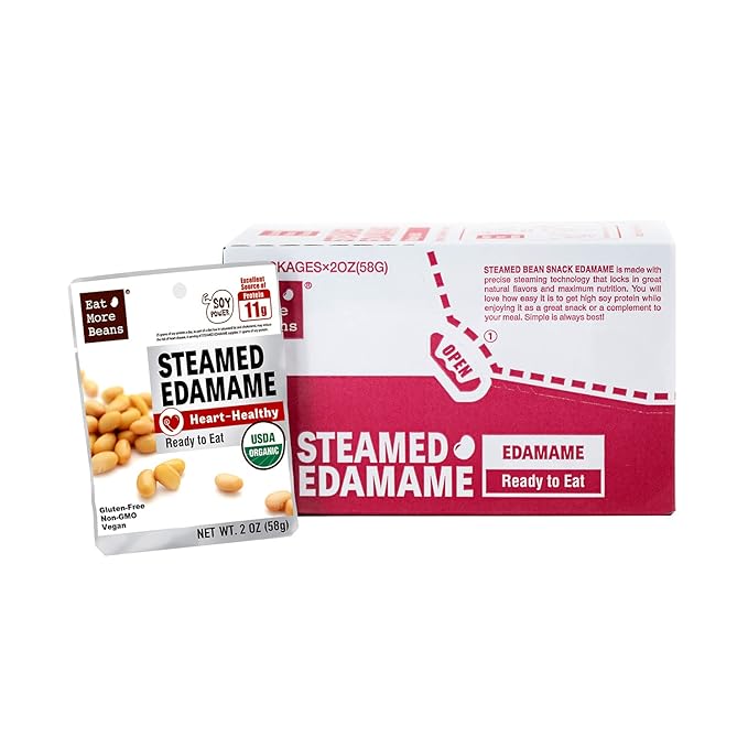 Steamed Bean Snack Series - STEAMED EDAMAME (Water, Organic Soybeans, Sea Salt, Organic Rice