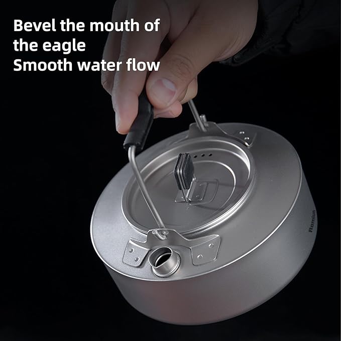 Camping Kettle Titanium Camp Tea Coffee Pot Portable Lightweight Tea Kettle Teapot Fast Heating