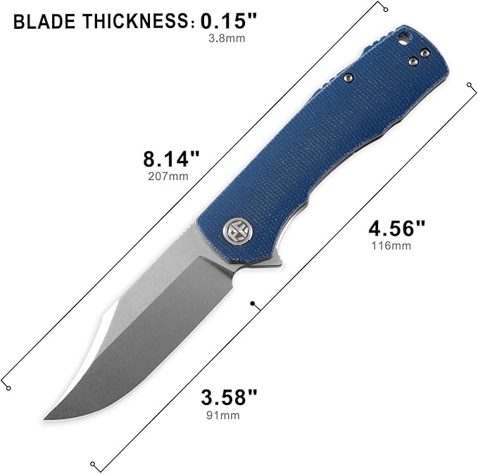 Petrified fish PFP03 Victor,3.58" K110 Stonewashed Blade,140g Micarta Handle Flipper Liner lock