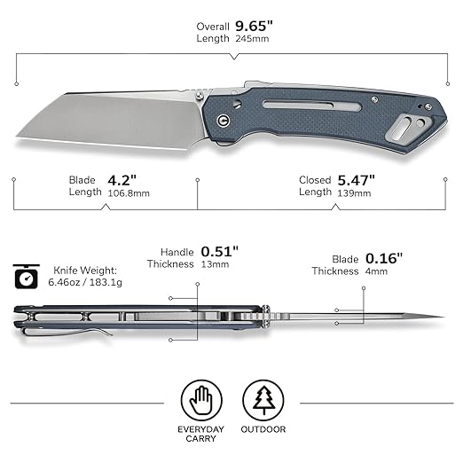 CIVIVI Buster FG Large Pocket Knife for EDC, Superlock Folding Knife for Men Women with 4.2"