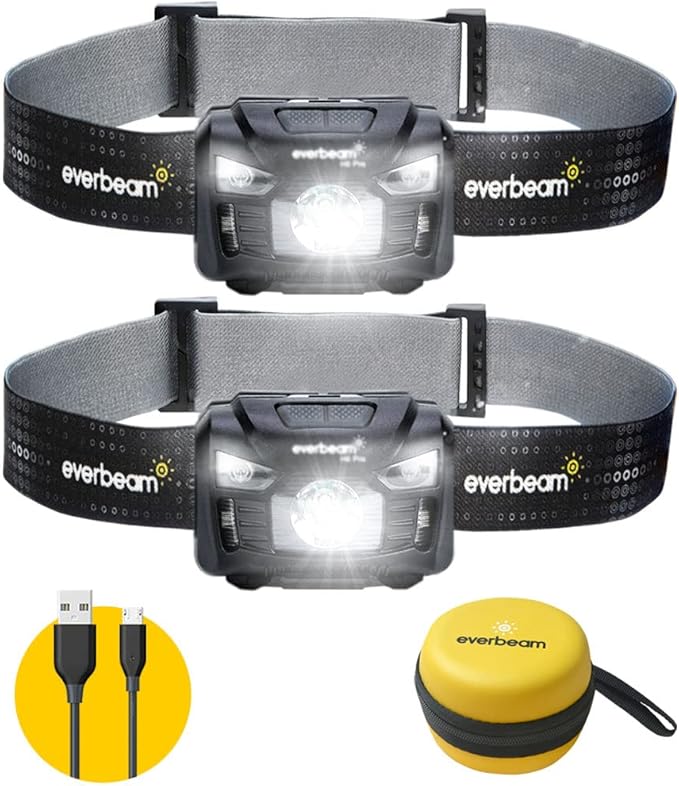 Everbeam H6 Pro LED Head Torch Headlamp, Motion Sensor Control, 650 Lumen Bright 20 Hours Runtime