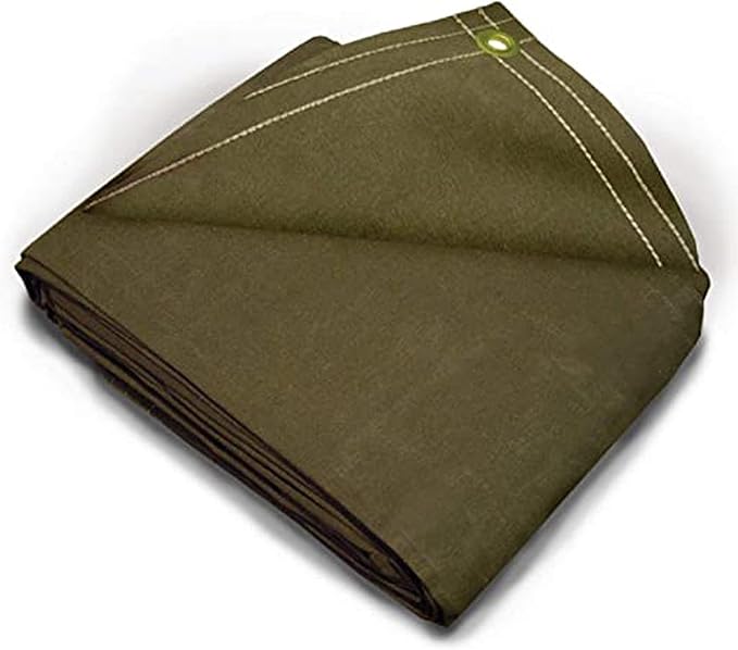 Tarps Now 12x24 ft Heavy Duty Canvas Tarp| 18 MIL Industrial Grade Fabric, Tear Resistance