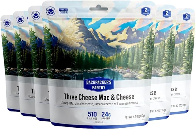 Backpacker's Pantry Three Cheese Mac & Cheese - Freeze Dried Backpacking & Camping Food - Emergency