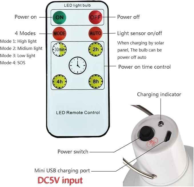 Solar Light Bulb Portable 350LM Solar Powered Camping Light Led Lantern Outdoor for Lamp Light