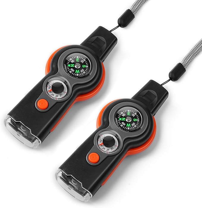 Emergency Survival Function Whistle, Outdoor Multifunctional Tool Safety Whistle with Lanyard