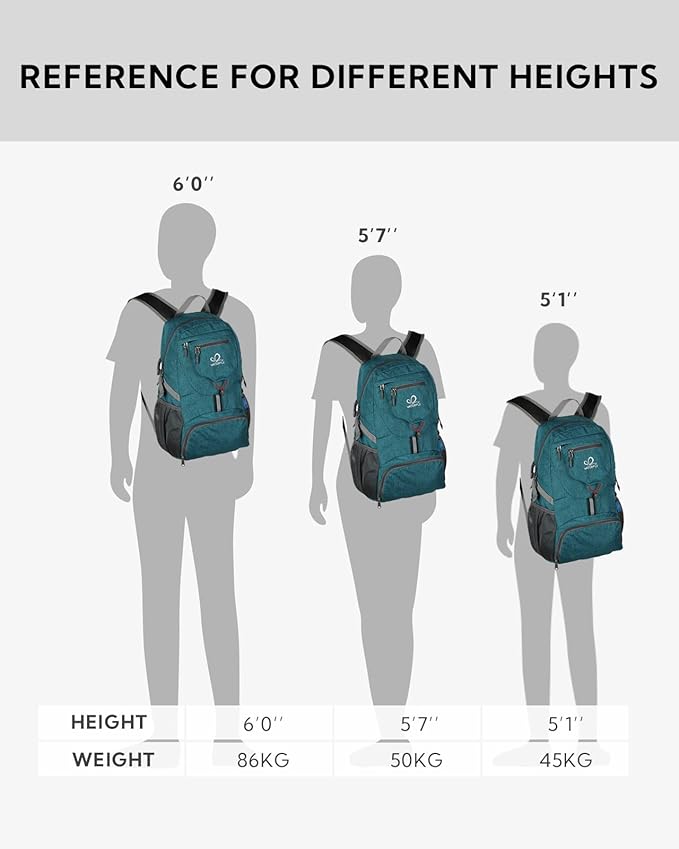 WATERFLY Small Lightweight Packable Backpack: 20l Ultra Light Foldable Travel Hiking Camping