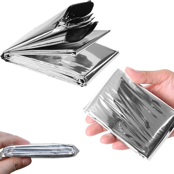 Emergency Foil Blanket, Survival Thermal Mylar Blankets Individually Packaged Perfect for Outdoors