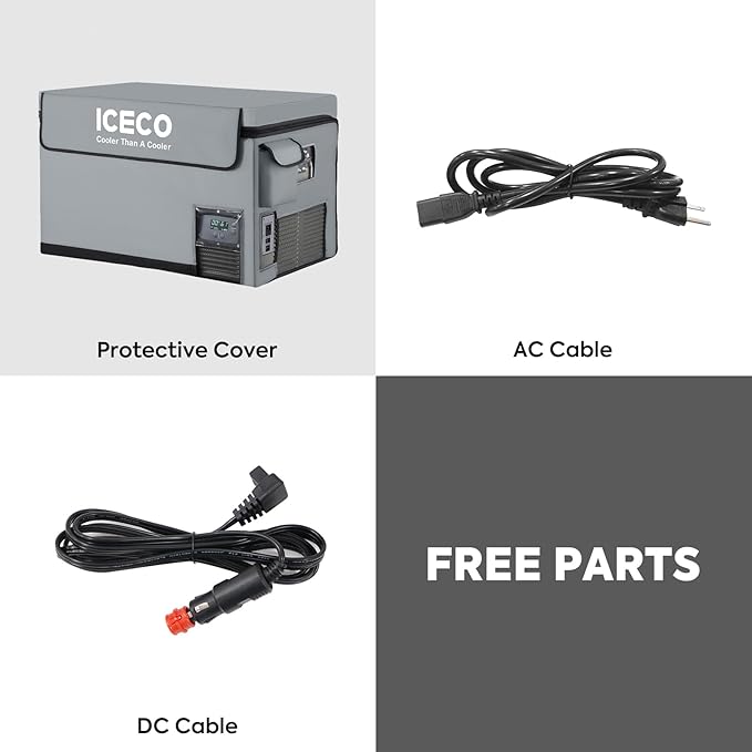 ICECO VL60 Dual Zone Portable Refrigerator with SECOP Compressor, 60 Liters Platinum Compact