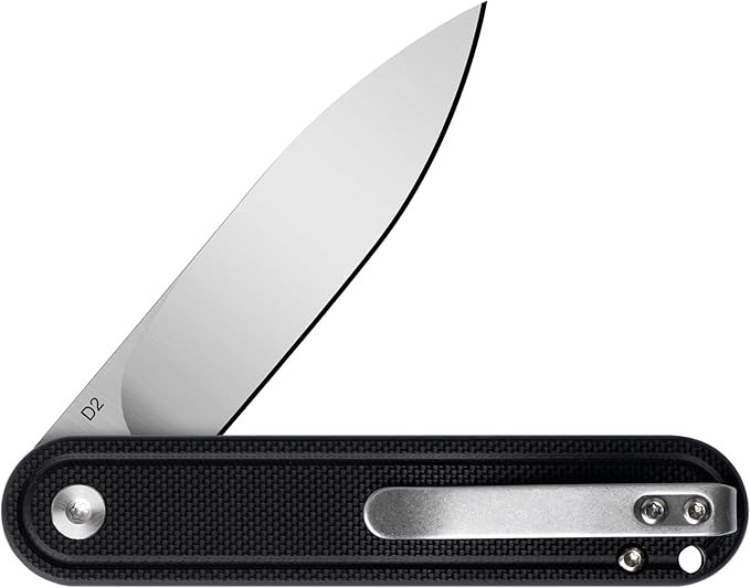 G040 Pocket Knife, 2.75'' D2 Steel Blade G10 handle, Small EDC Knife with Pocket Clip for Men