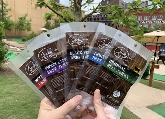 Jerky.com Beef Jerky Sampler Pack – 5 Flavors (Original, Black Pepper, Teriyaki, Sweet & Spicy