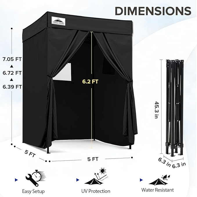 EAGLE PEAK Flex Compact 5x5 Pop-up Canopy Changing Room, Portable Privacy Dressing Room for Indoor