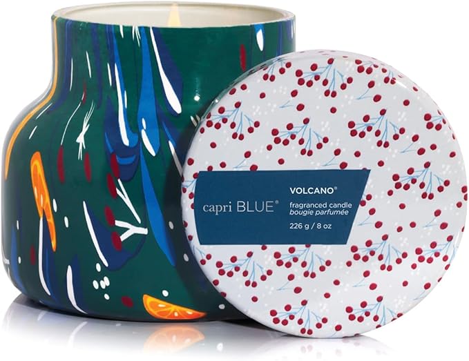 Capri Blue Volcano Candle - Pattern Play Holiday Candle - Petite Glass Jar Candle - Scented Candles