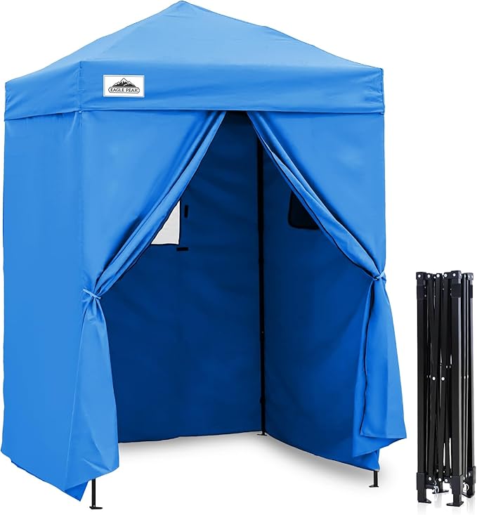 EAGLE PEAK Flex Ultra Compact 5x5 Pop-up Canopy, Sun Shelter, Changing Room, Portable Privacy Tent