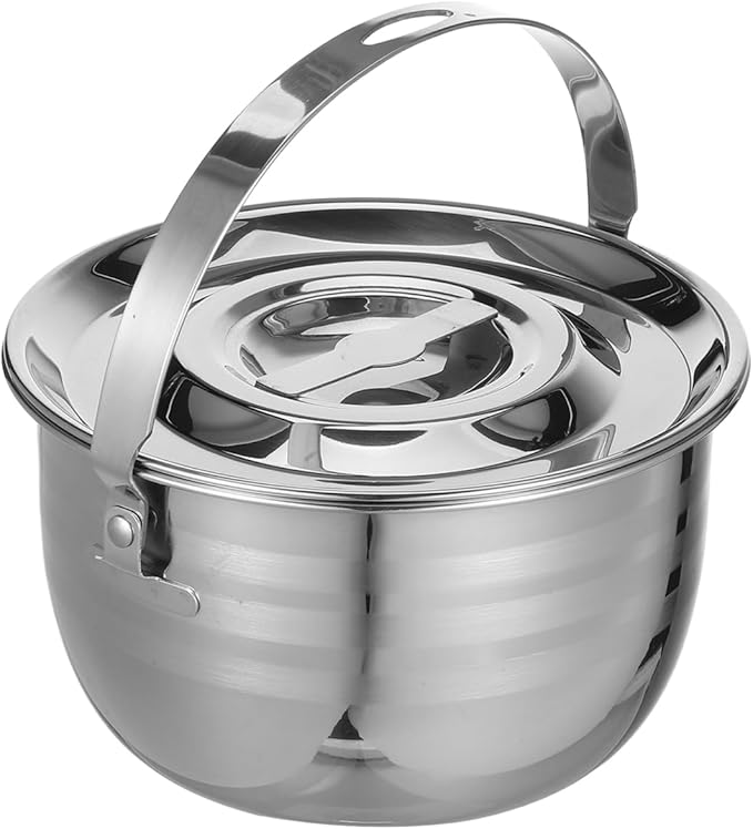 LIFKOME Stainless Steel Camping Pot with Lid Lifter Handle Camp Cookware Pot Portable Hanging