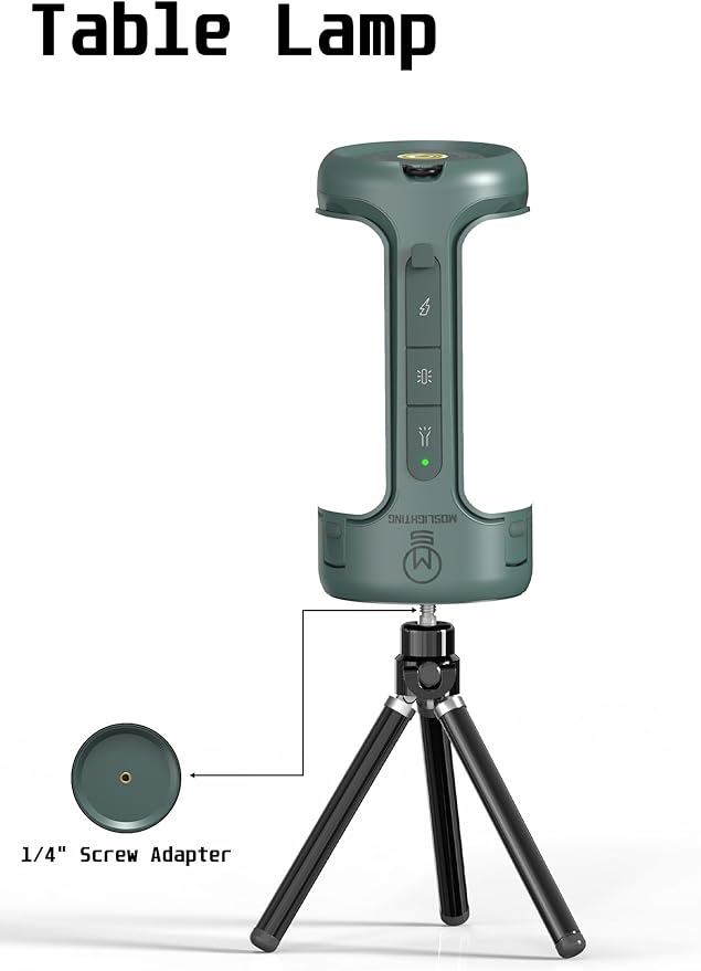 Foldable Camping Light Rechargeable Lantern, 10000mAh, Portable Flashlight, IP54 Waterproof, 1/4"