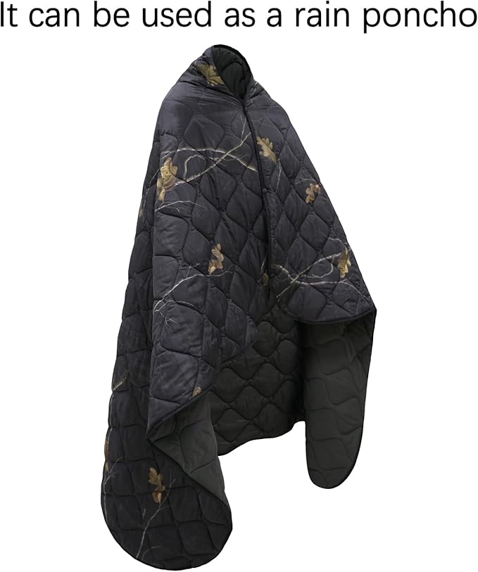 Poncho Liner Military Blanket Outdoor Camping Blankets for Travel, Beach, Grass, Picnic, Car
