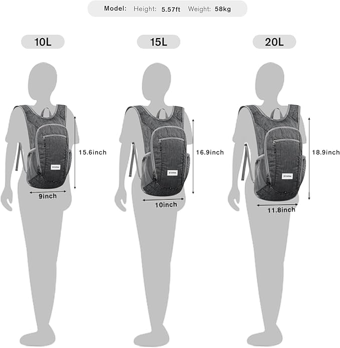 G4Free 10L/15L Hiking Backpack Lightweight Packable Hiking Daypack Small Travel Outdoor Foldable