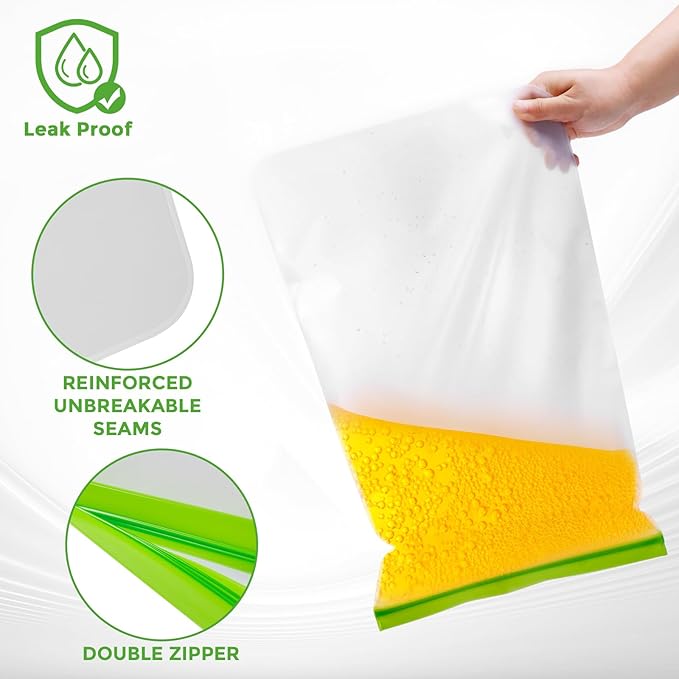 3 Pack Bear Bags for Food Backpacking, Odor Proof Bags-12ｘ20 Inch, Reusable Double Track Zip